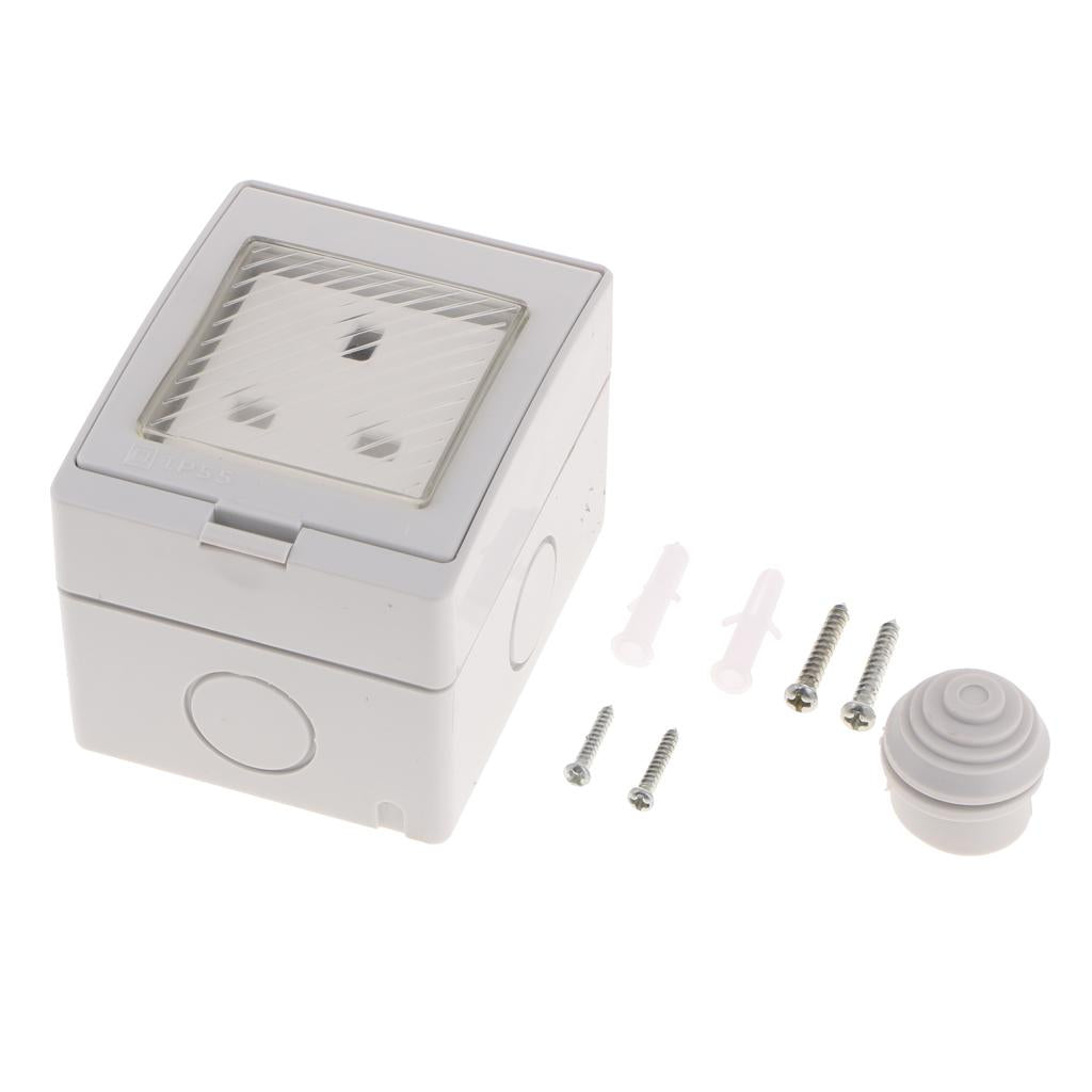 3 Pin Wall Socket Electrical Outlet Home Power Supply w/ Waterproof Cover