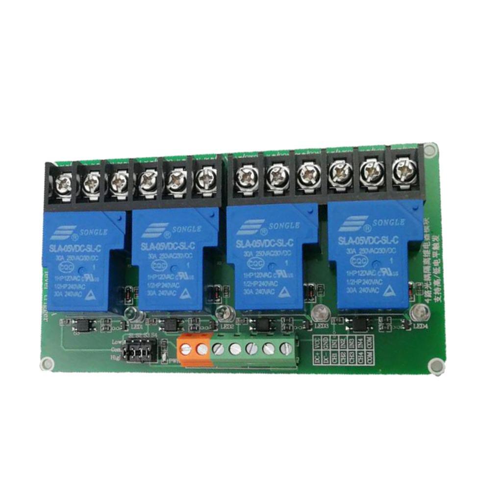 4 Channel 12V 30A Relay Module High and Low Level Trigger for