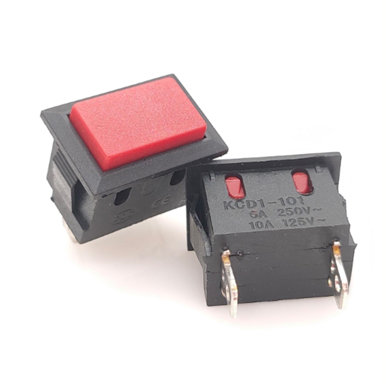 Mini Square Button Switches,Plastic Square Button Toggle,Push Toggle 10 Pcs