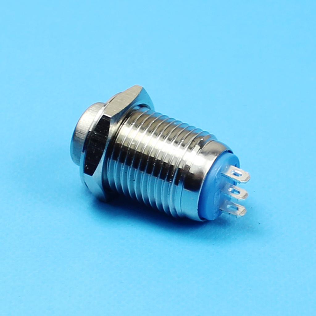 12mm 36V Latching Metal Push Button Switch High Head 3 PIN