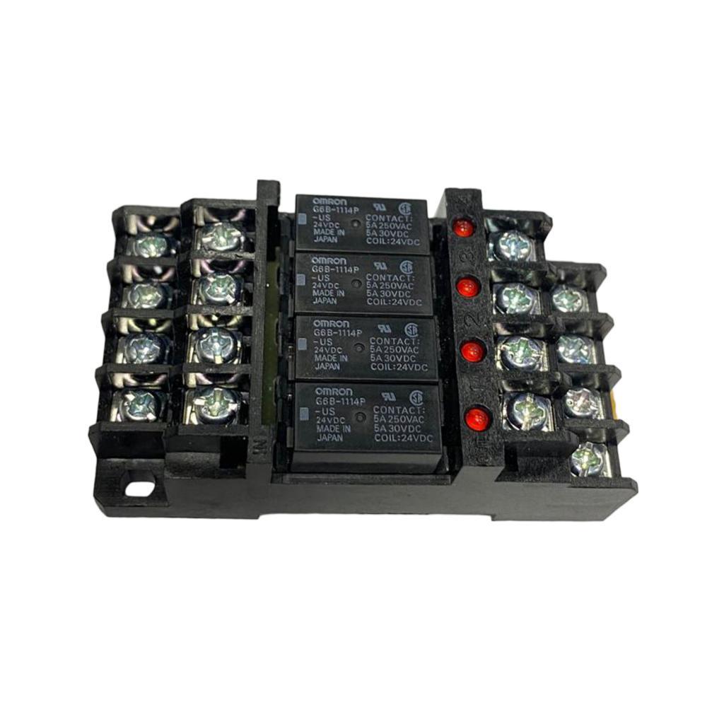 G6B-4BND Coil Relay Terminal Block Socket Base with 4 Pole JY24H-K Relay Set