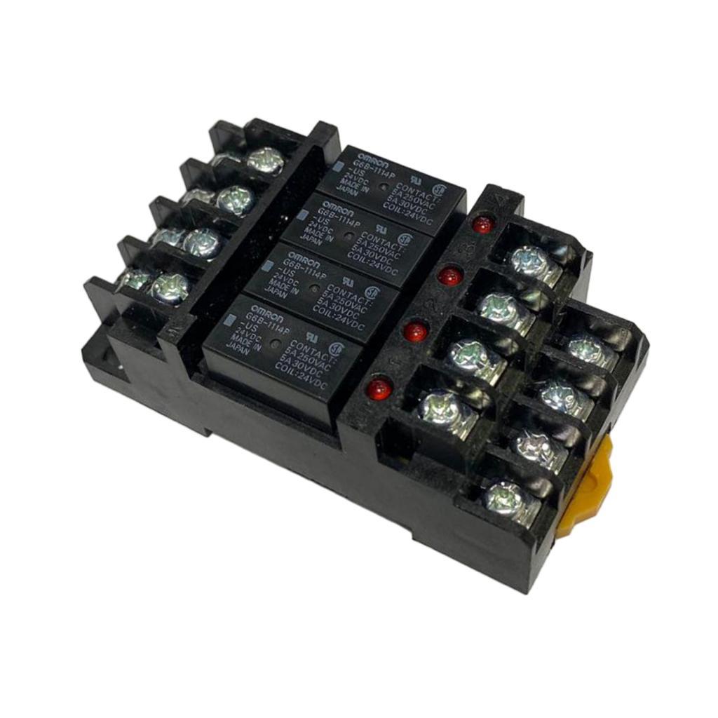 G6B-4BND Coil Relay Terminal Block Socket Base with 4 Pole JY24H-K Relay Set