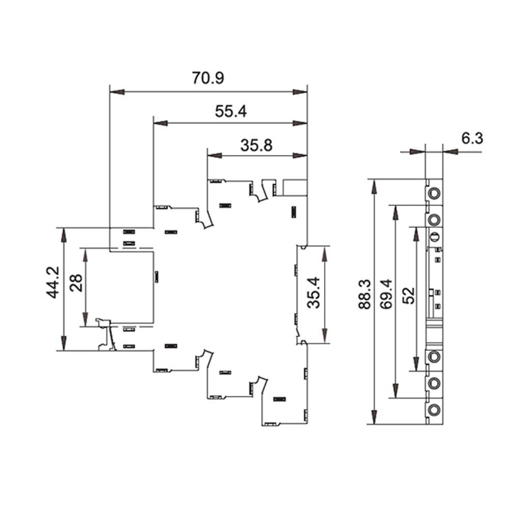 Hongfa HF41F PCB Relay 5-PIN Relay Socket 6-24V AC/DC 6A 41F-1Z-C2-1