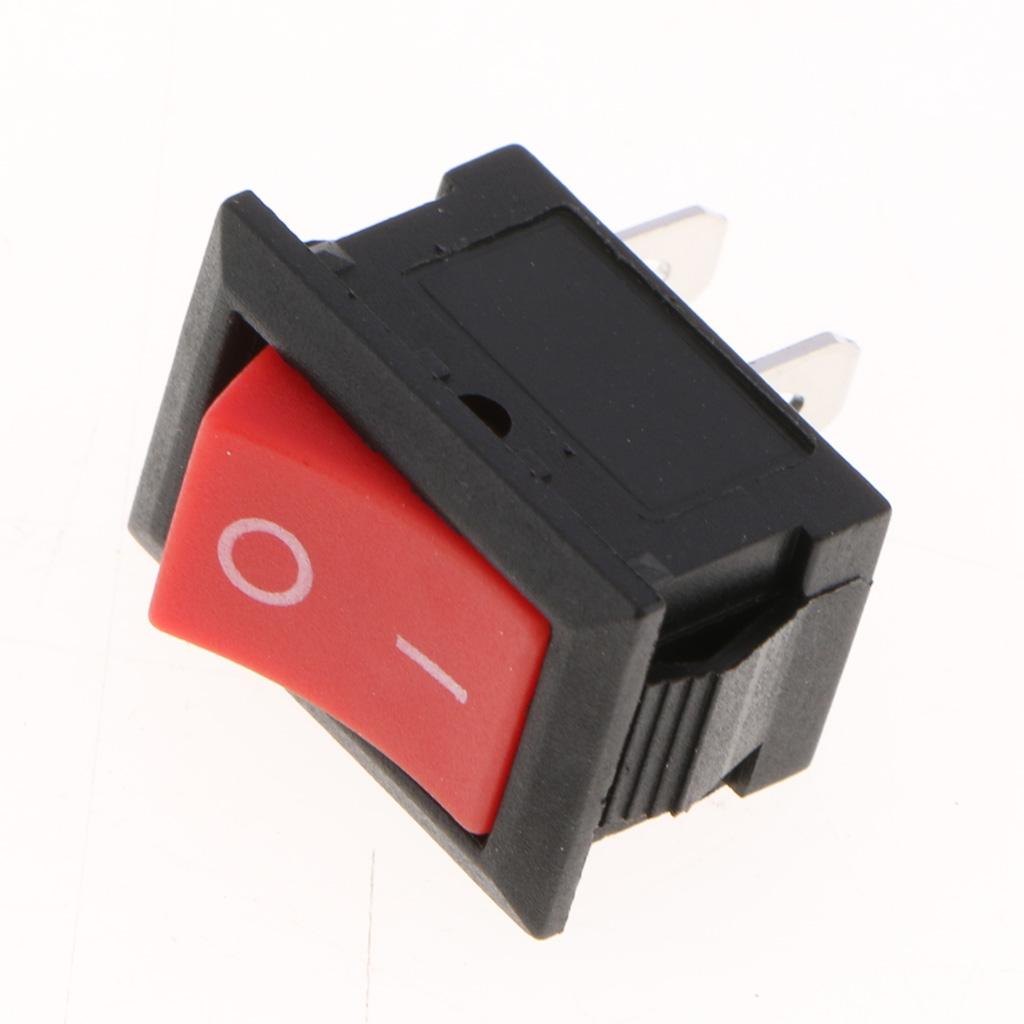 10pcs 250V 6A 10A 2 pin Car Truck Boat Rocker ON-OFF Toggle Switch Red