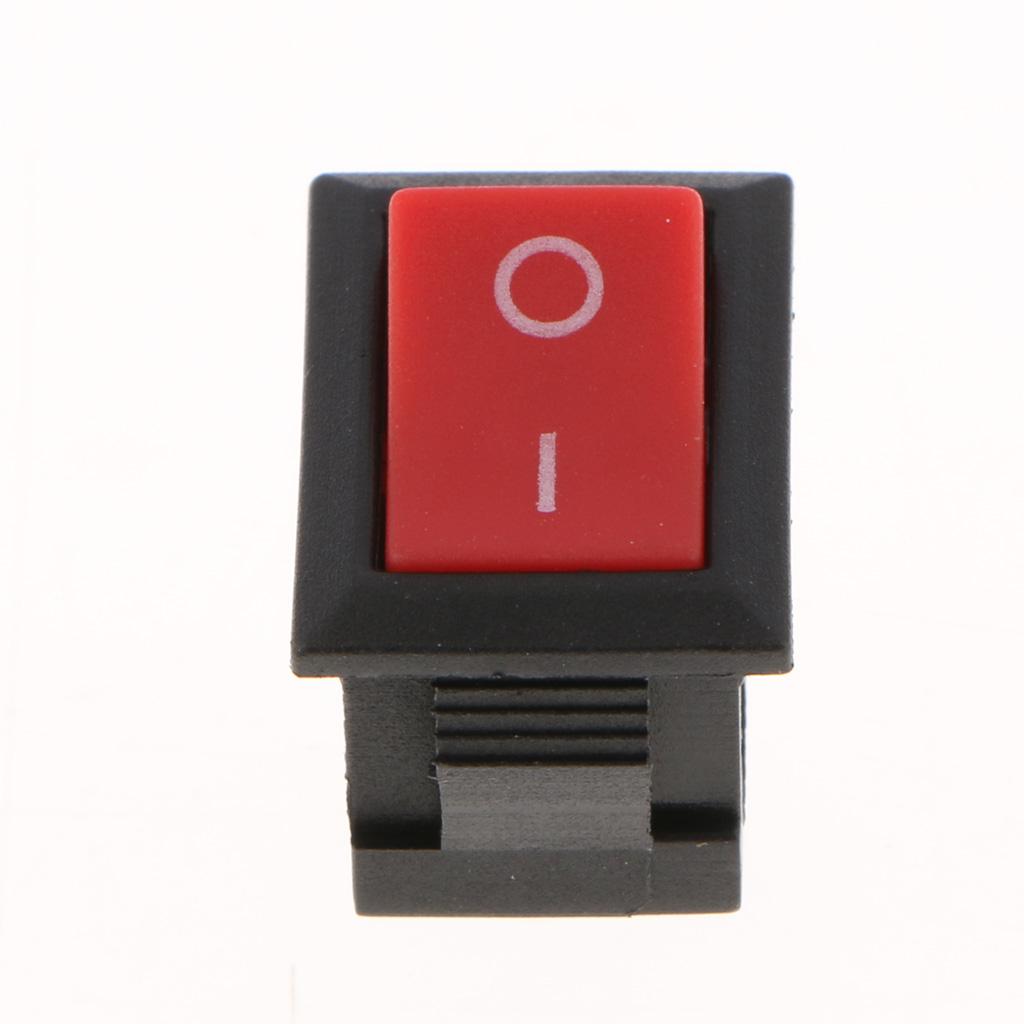 10pcs 250V 6A 10A 2 pin Car Truck Boat Rocker ON-OFF Toggle Switch Red