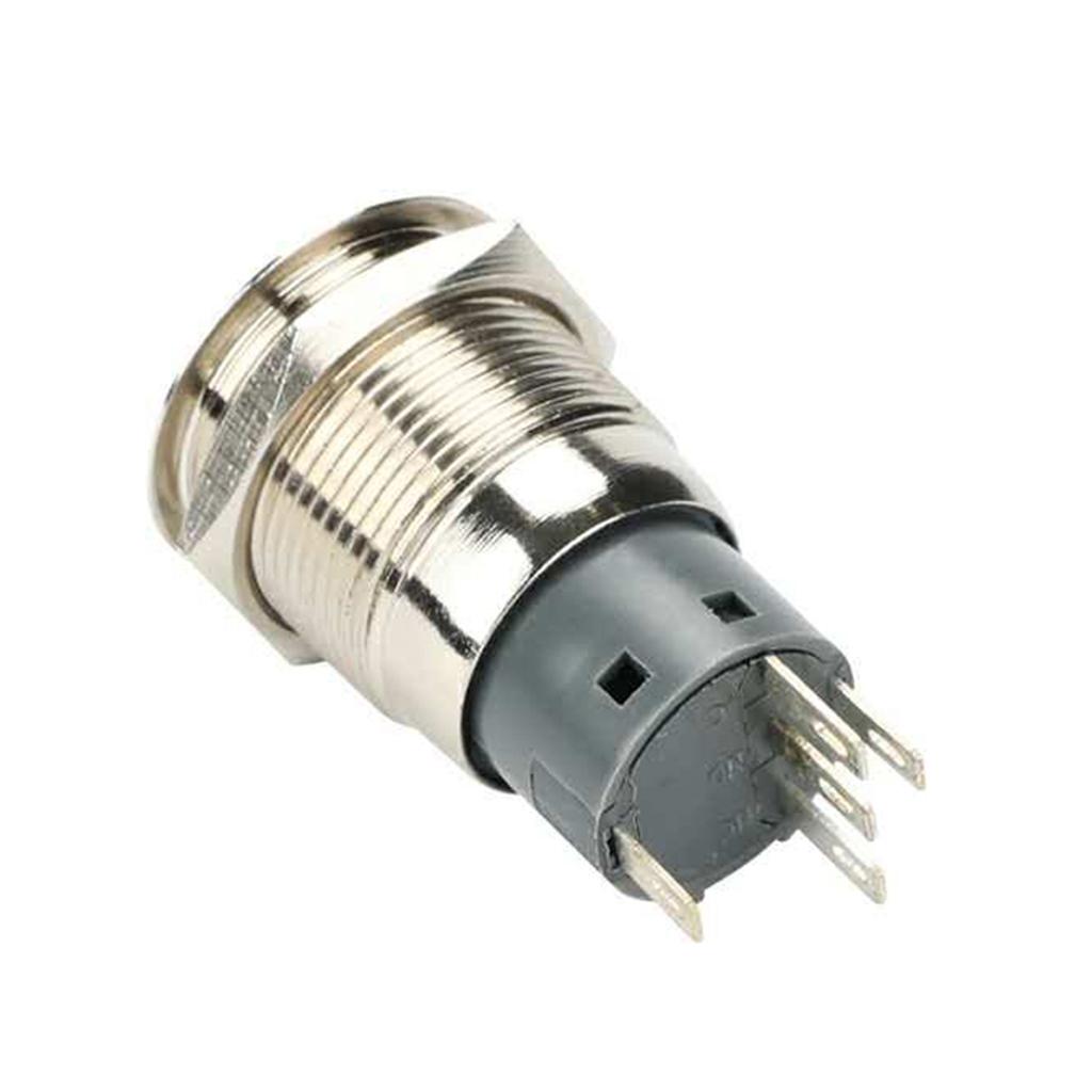 19mm 12V Falt Head Self Reset Stainless Steel Push Button Switch IP67