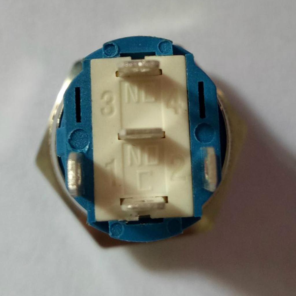 220V LED 16mm Self-lock Push Button Switch IP65 with Wire Connector Yellow