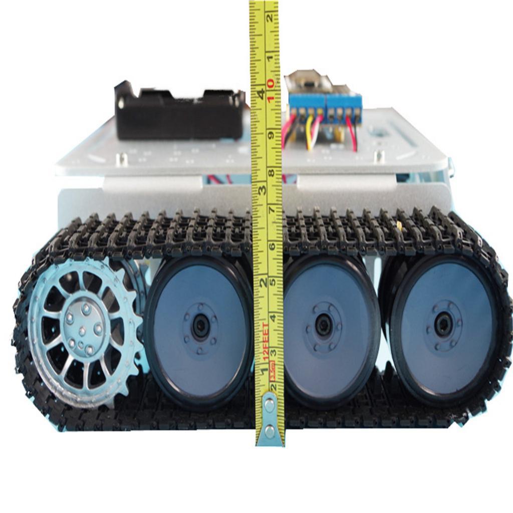 RC WiFi Robot Shock Absorber Tank Car Chassis Controlled by SmartPhone Silver 9V Chassis + Controller Kit