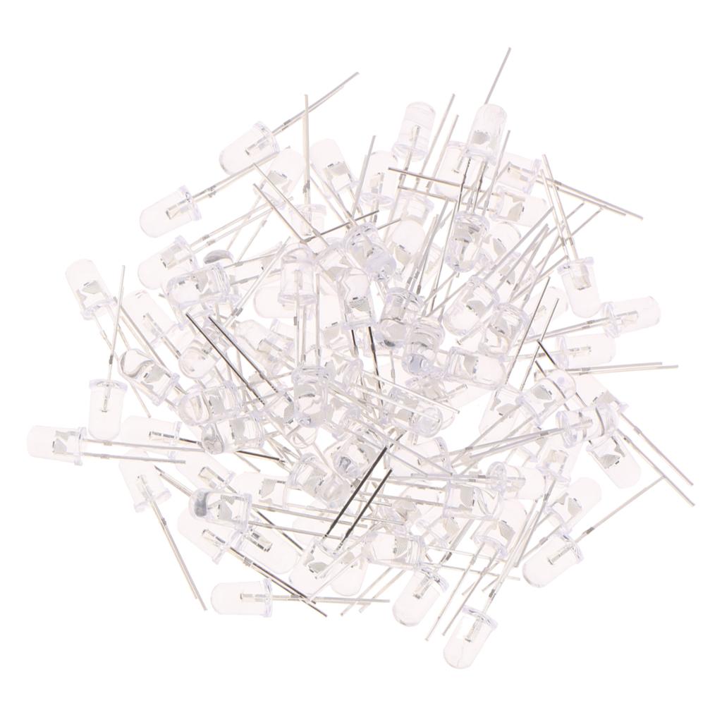 100 Pieces 5mm Round LED MX-QCD Lamp Emitting Diode Quick Light