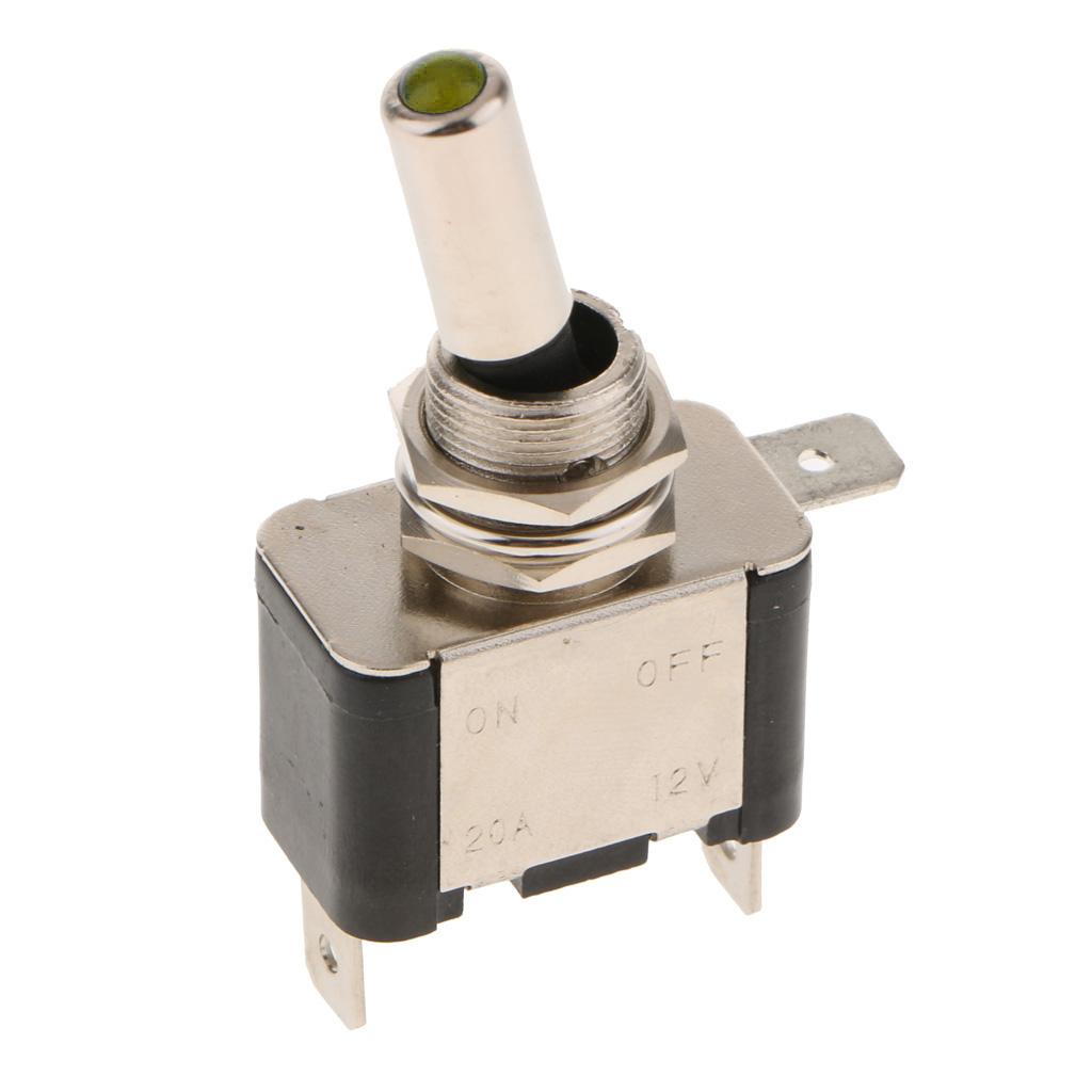 12V 20A 3pin Mini LED Toggle Flick Switch ON/OFF SPST For Car Dash Yellow
