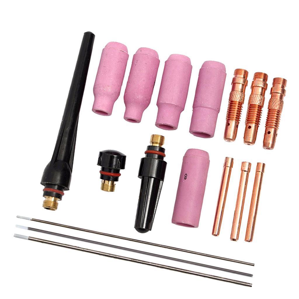 17xWP17 18 26 Welding Torch Cup Collet Body Nozzle Tungsten Gas Lens Kit