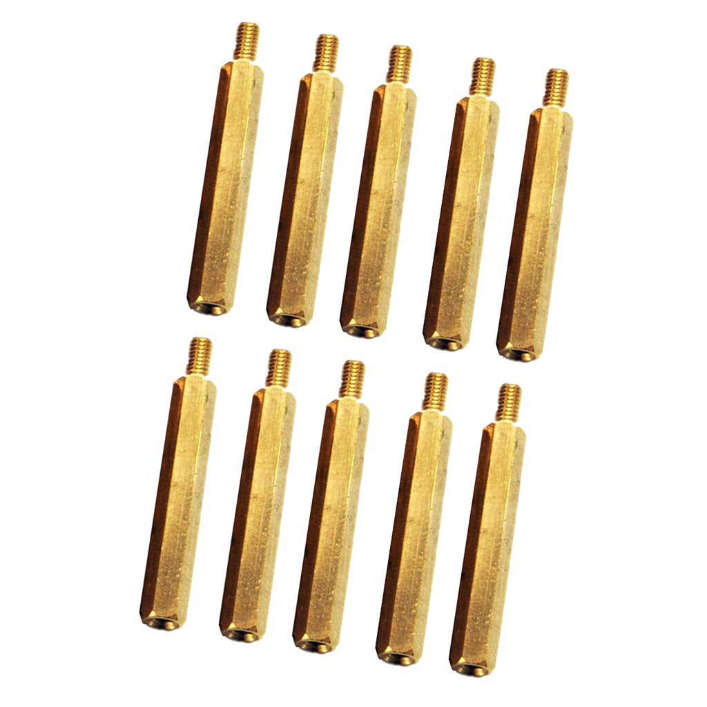 10Pieces Single-head Hexagonal Copper Column/Stud 50mm+6mm