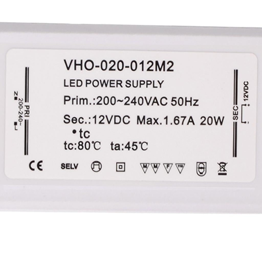 20W 1670MA 12V Slim LED Driver Transformer Power Supply