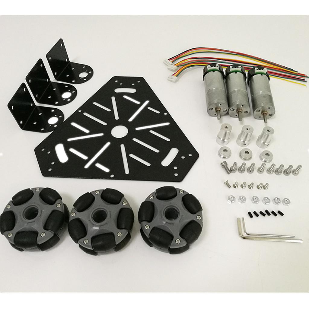 3WD Omni Wheels Robot Car Chassis Metal Frame 58mm 12V Motor