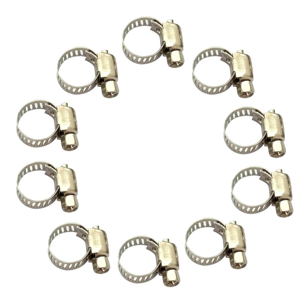 10pc Tube Clamp Homebrew Fit Tube O.D Handle Clamp Stainless Steel Hose 8-12mm