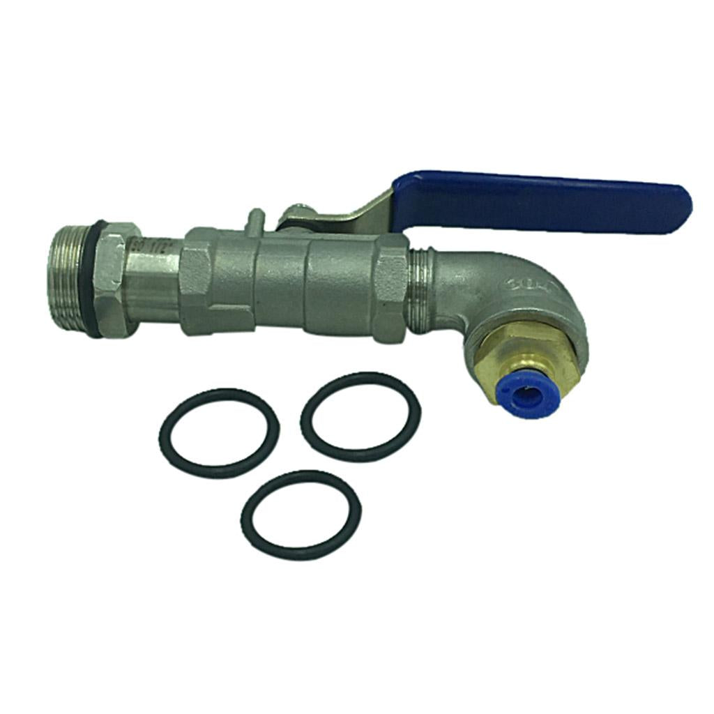 200L Oil Tank Drain Valve Faucet Tap PU Air Hose Adapter 90 Degree 1P 12mm