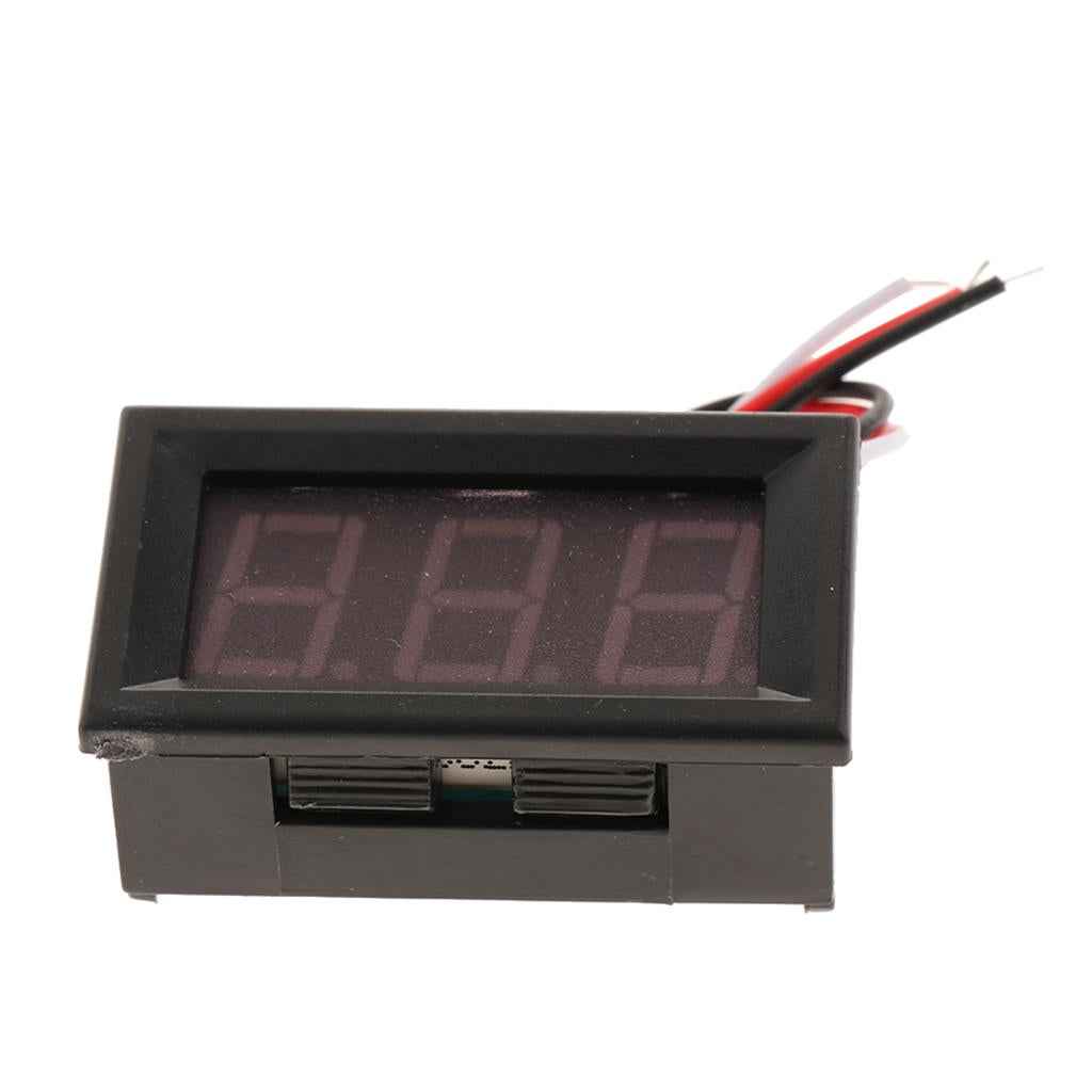 DC 0-30V 3 Wire Digital DC Voltmeter 0.56in LED Display Buzzer Warning Red