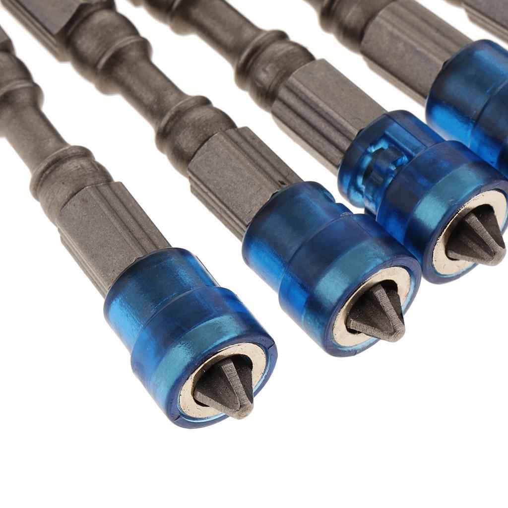 5 in 1 Phillips Cross Screwdriver Bit Set Hex for Drill Screw Driver Blue