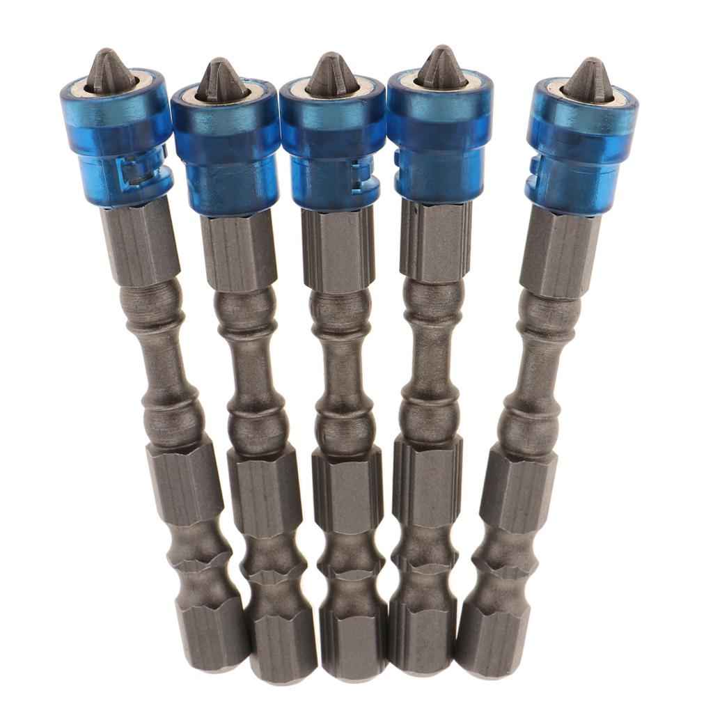 5 in 1 Phillips Cross Screwdriver Bit Set Hex for Drill Screw Driver Blue