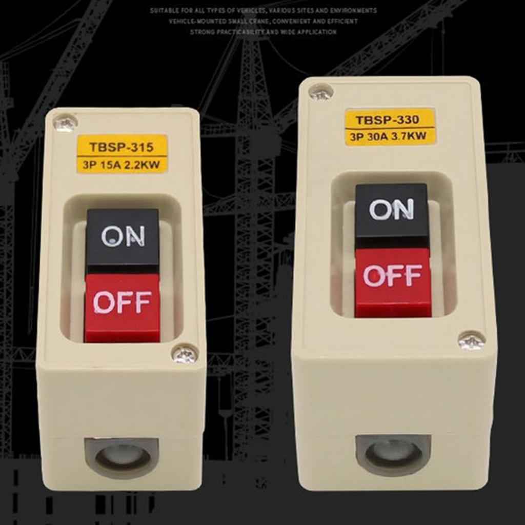 TBSP-330 3 Phase 3.7Kw 30A Power Push Button Switch Station ON/OFF Lock Tend