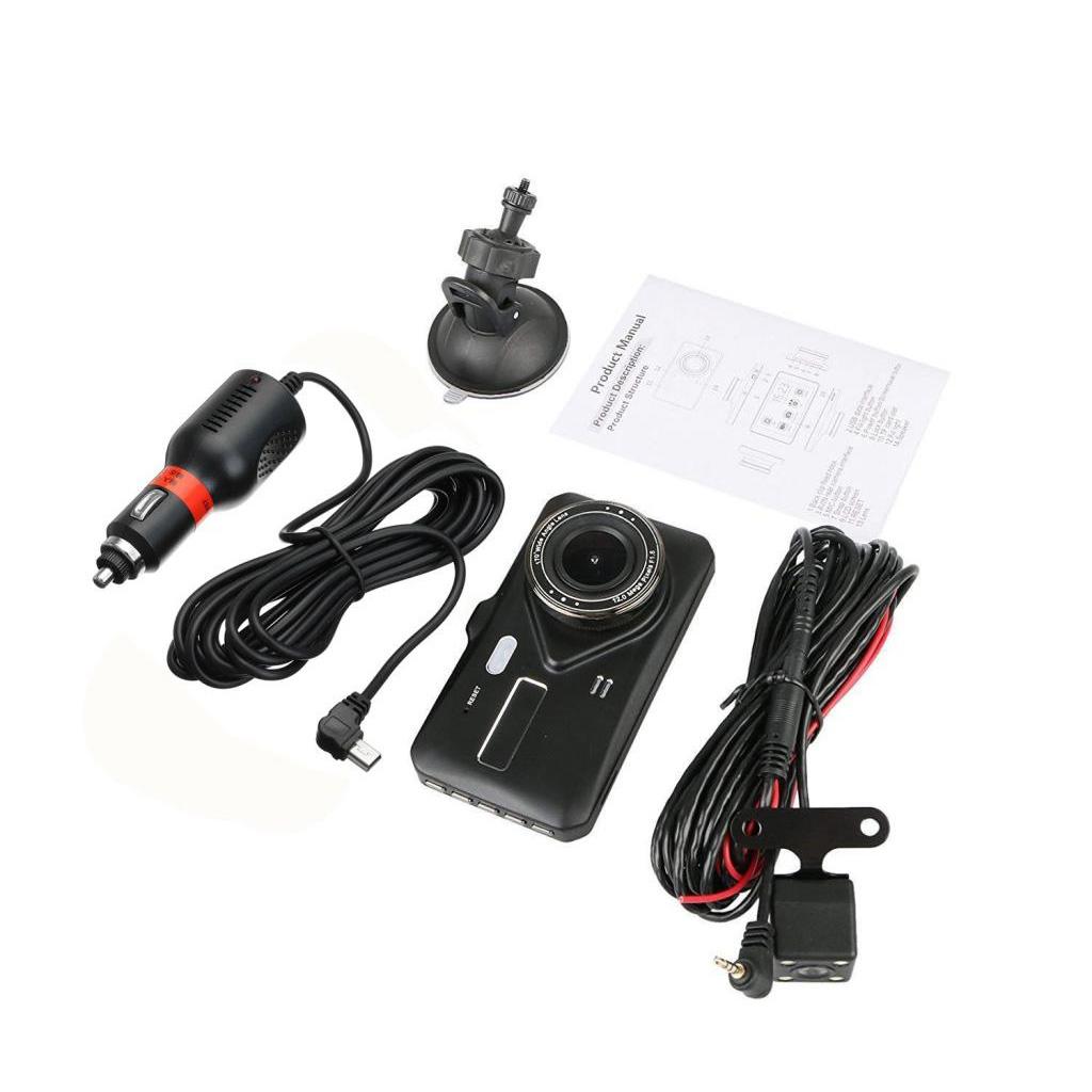 4" In Car Camera Recorder Dual Front and Rear HD 1080P Dash Cam Night Vision