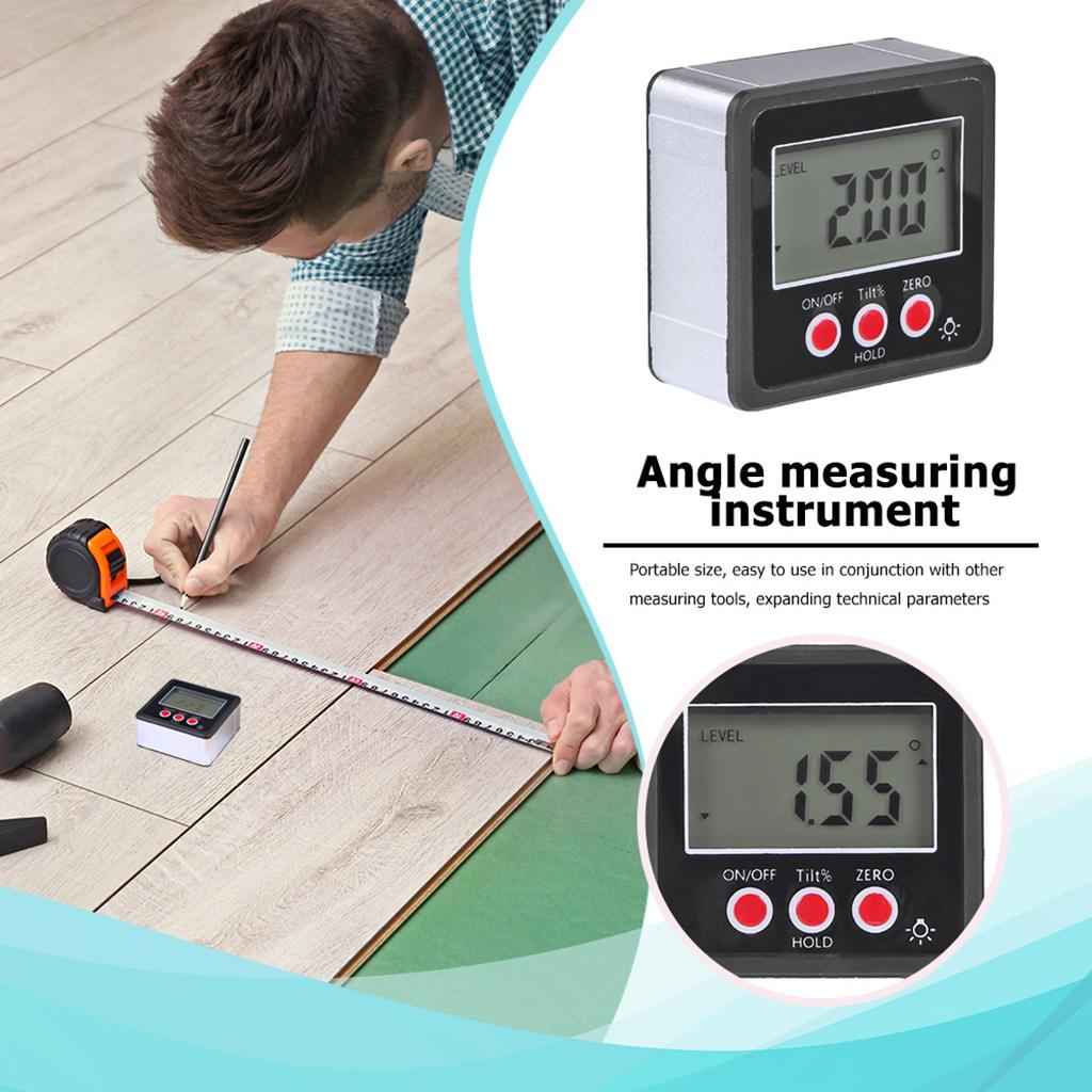 LED Digital Inclinometer Level Box Gauge Angle Meter Finder Protractor Black