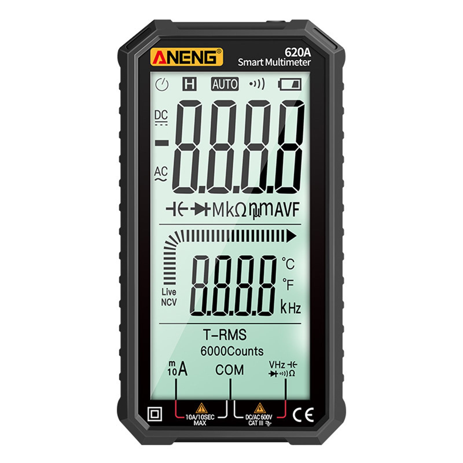 Digital Multimeter Transistor Testers Multi Meter 6000 Counts Black