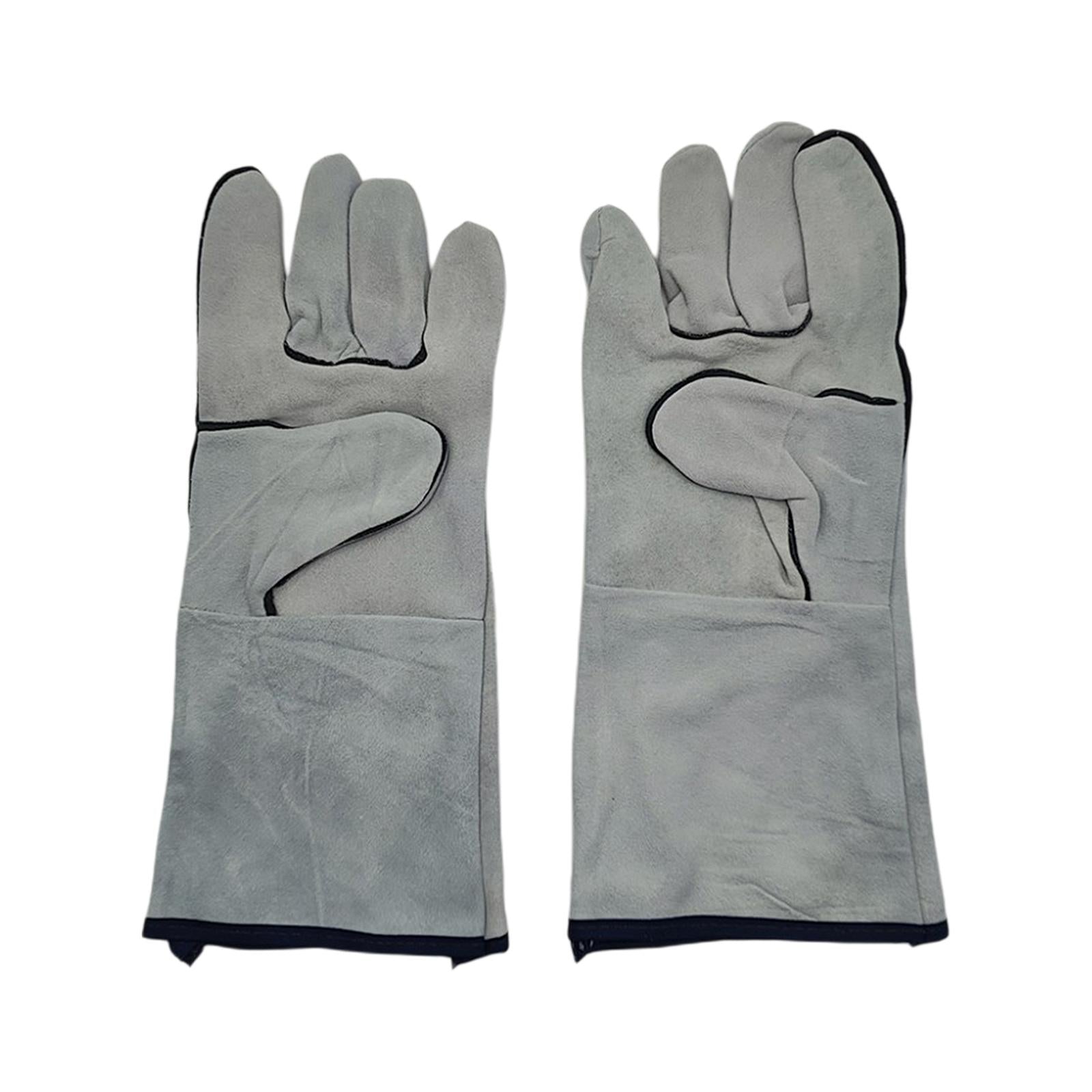 Cowhide Electric Welding Gloves Welder Protection Protective Gloves for Oven 35.5x14.5cm