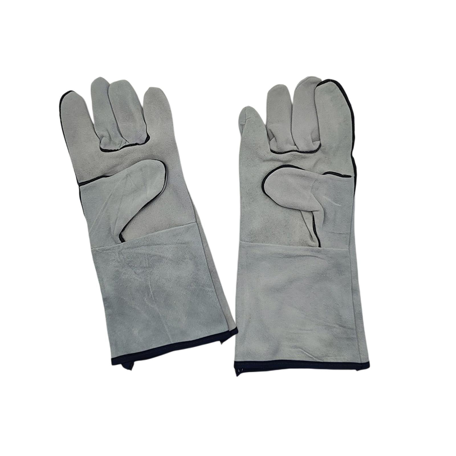 Cowhide Electric Welding Gloves Welder Protection Protective Gloves for Oven 35.5x14.5cm