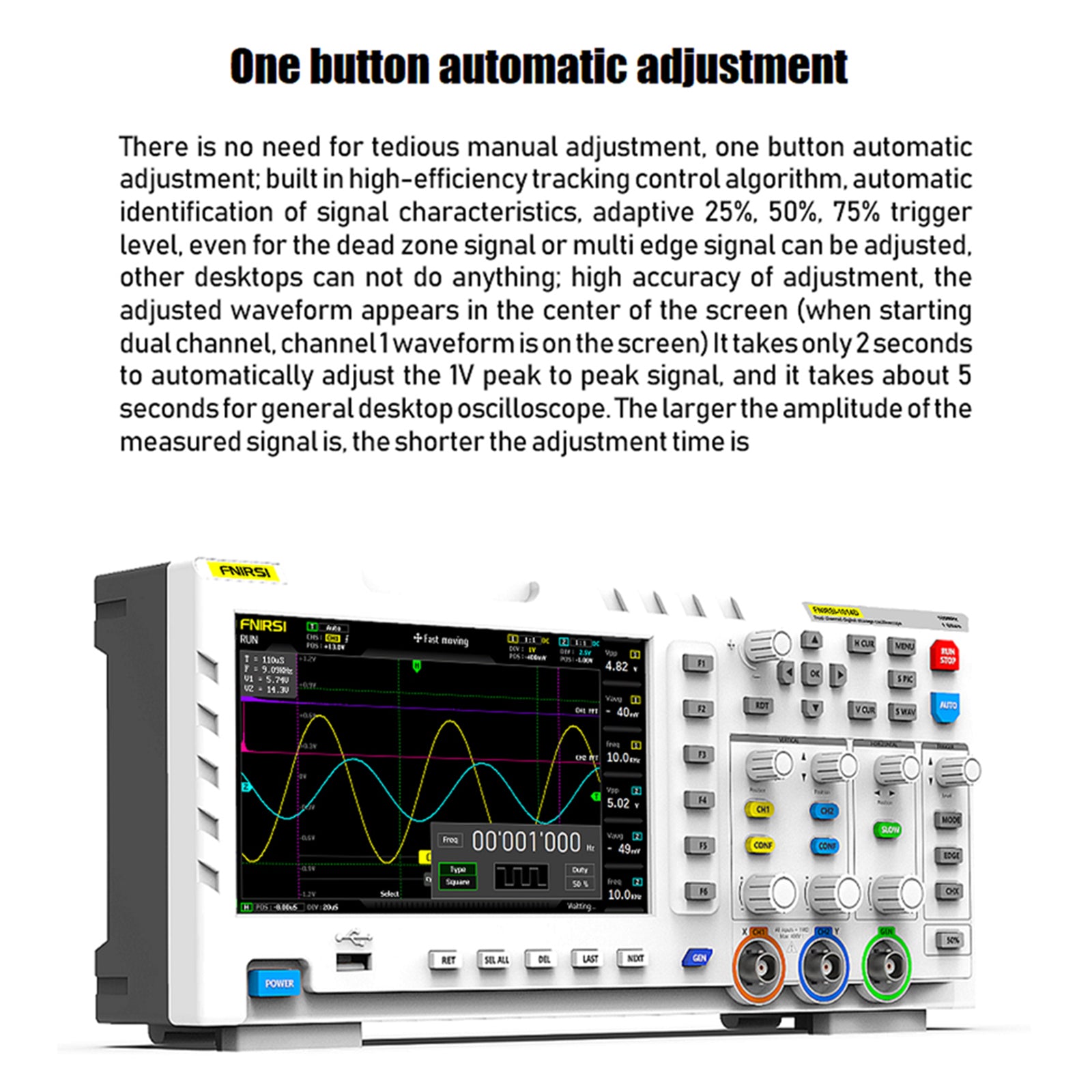 Desktop Digital Oscilloscope 7 inch 800*480 Display for Product Development