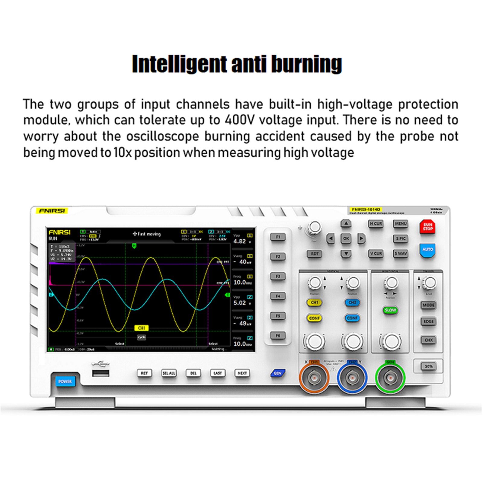 Desktop Digital Oscilloscope 7 inch 800*480 Display for Product Development