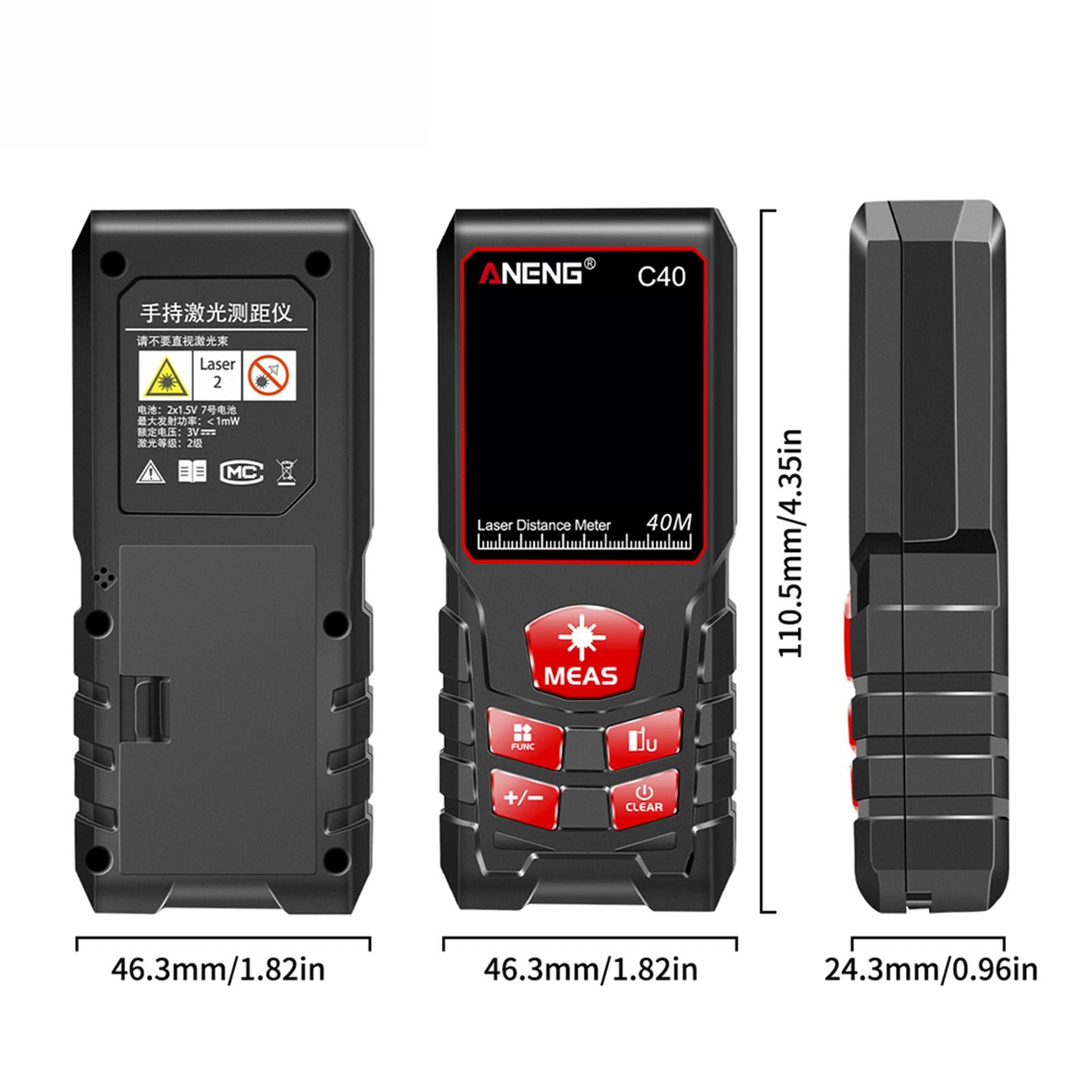 Digital Laser Distance Meter Gauge Measure Electronic Ruler 40m