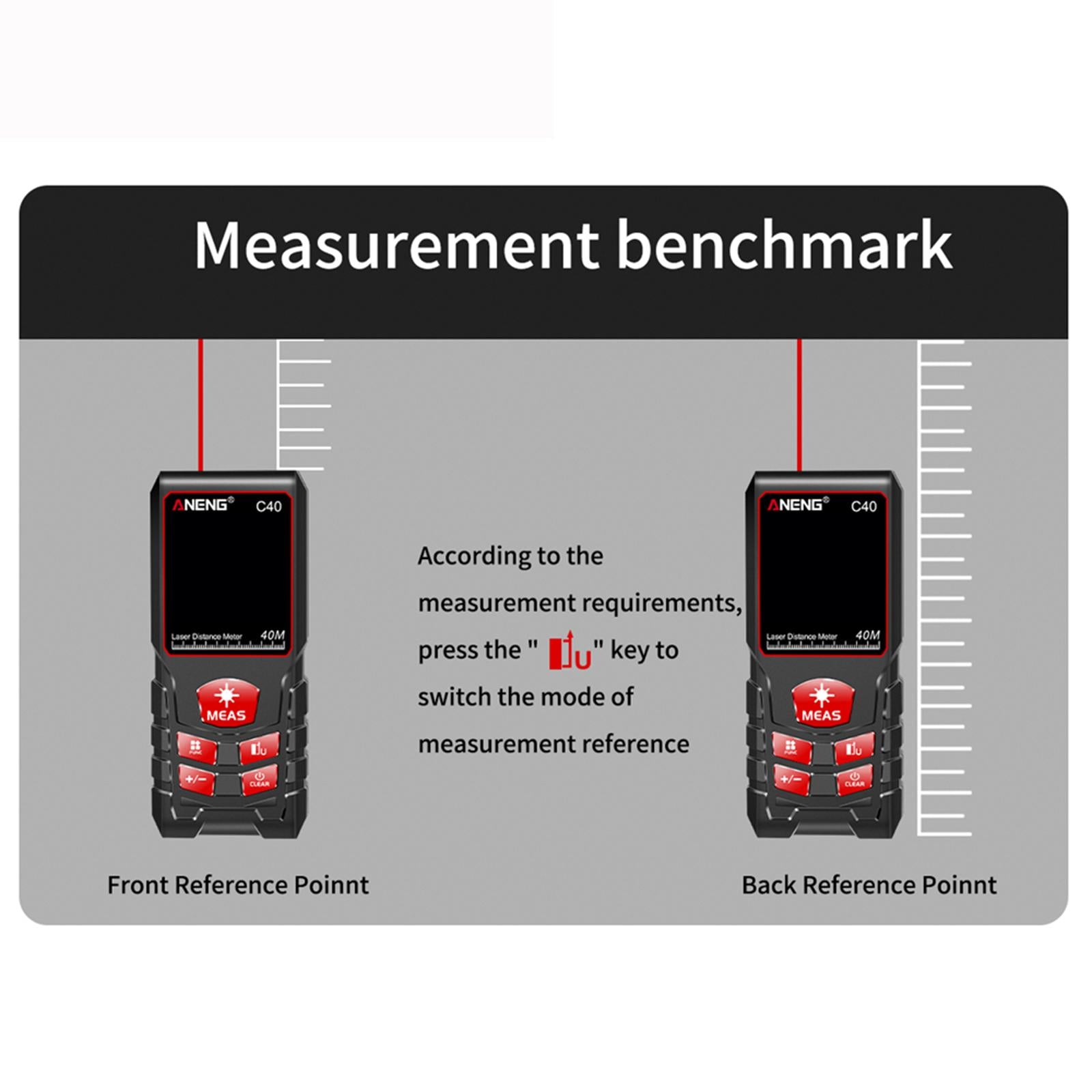 Digital Laser Distance Meter Gauge Measure Electronic Ruler 40m