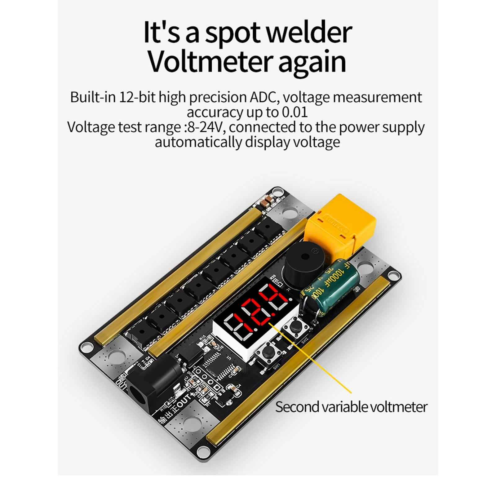 12V Spot Welder Set Portable Handheld Adjustable 99 Level for Welding Repair 1 Set with shell