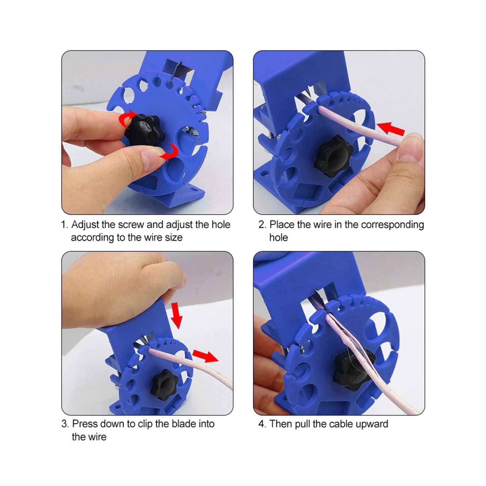 Copper Wire Stripper 0.9mm~16mm Quick Stripping Machine for Copper Recycling Blue