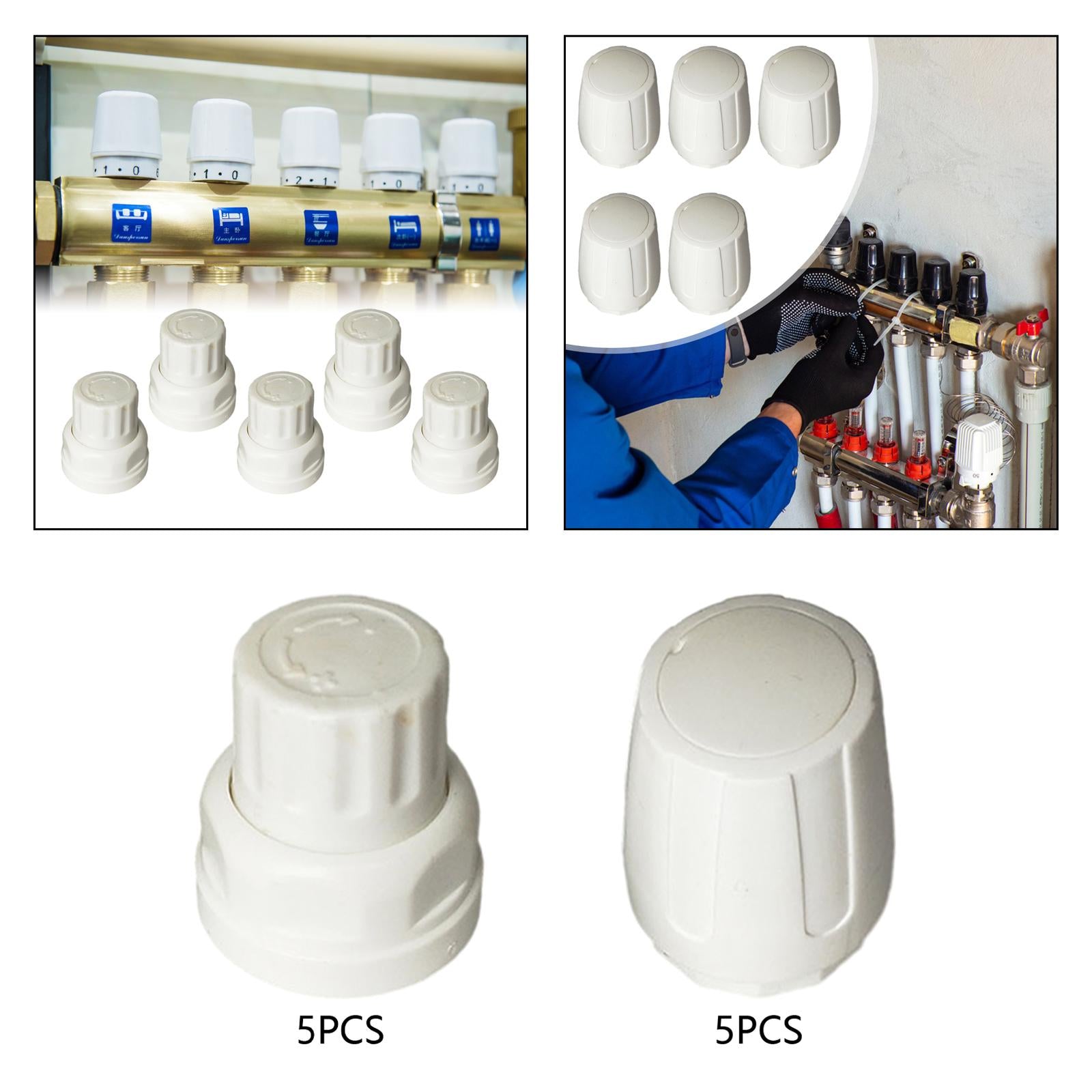 2x5 Pieces Radiator Valve Caps Replacement Professional Spare Parts for Adults Short style