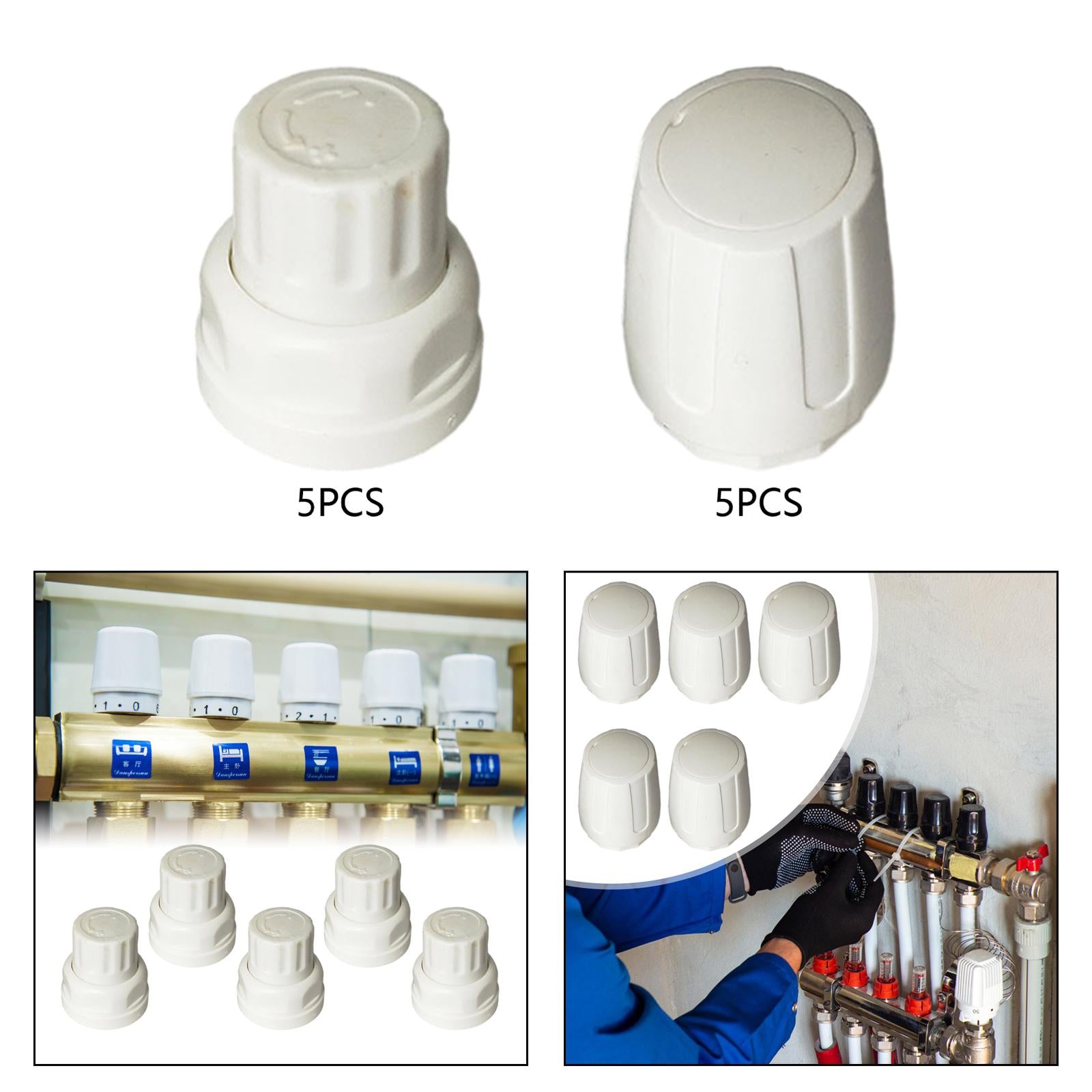 2x5 Pieces Radiator Valve Caps Replacement Professional Spare Parts for Adults Short style