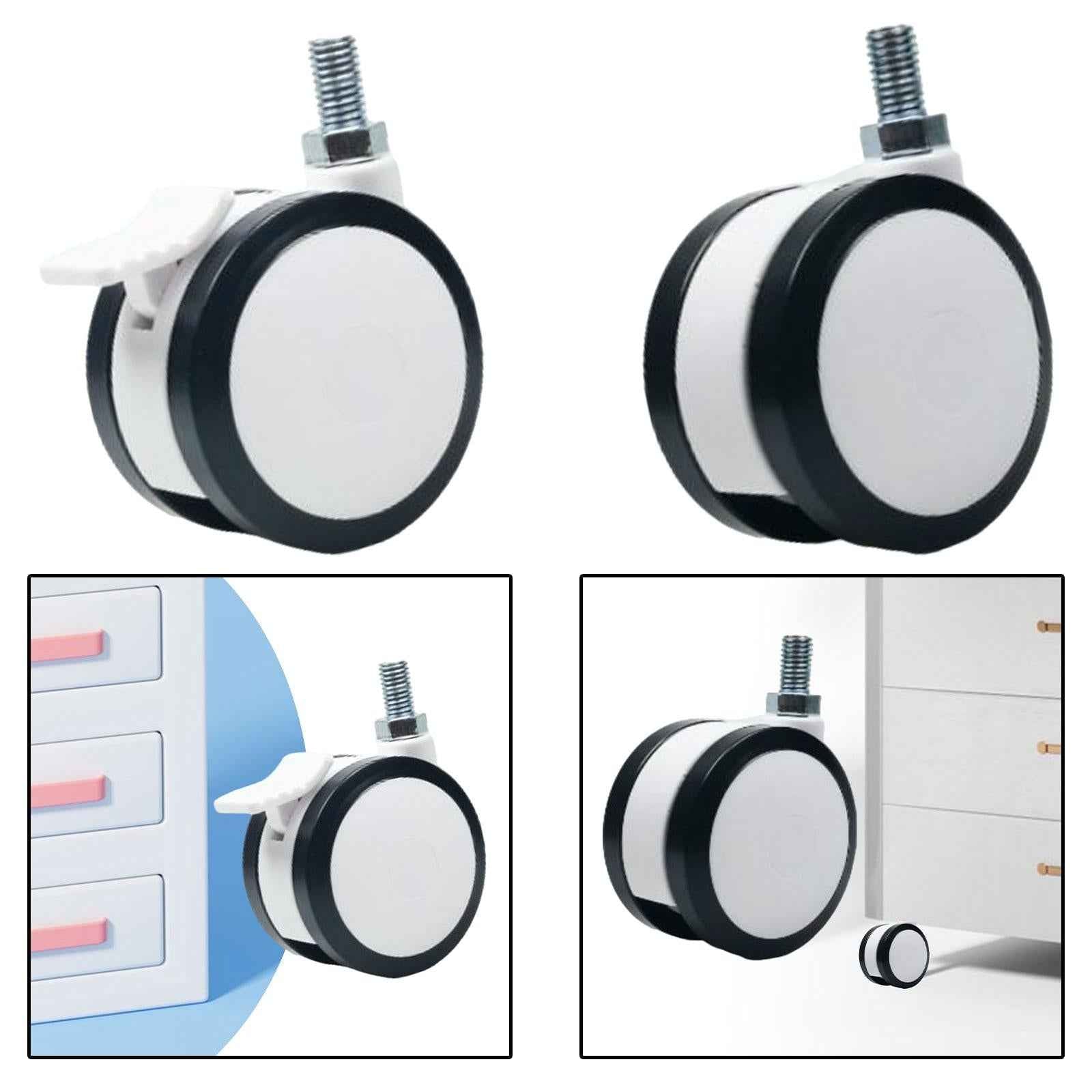 3 inch Portable Heavy Duty Plate Caster Wheel for Beds Tables Workbench Cart with Brake