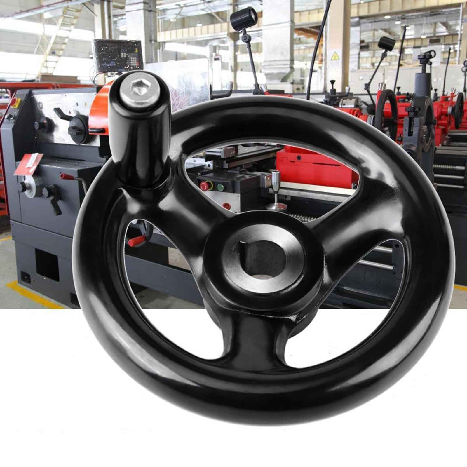 Round Hand Wheel Replace 0.47x4inch Diameter for Lathe Crank Milling Machine