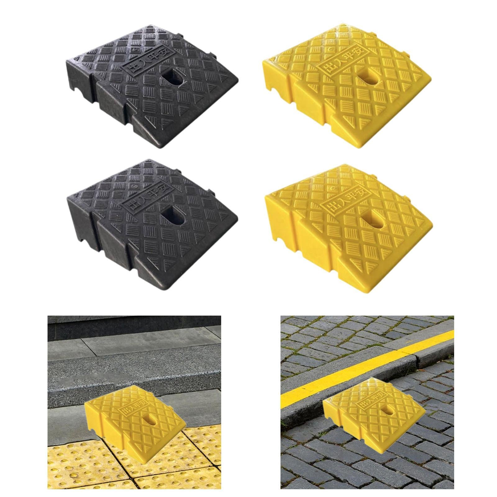 Curb Ramp Practical Curbside Bridge Ramp for Parking Lot Garage Loading Dock Height 7 cm Black