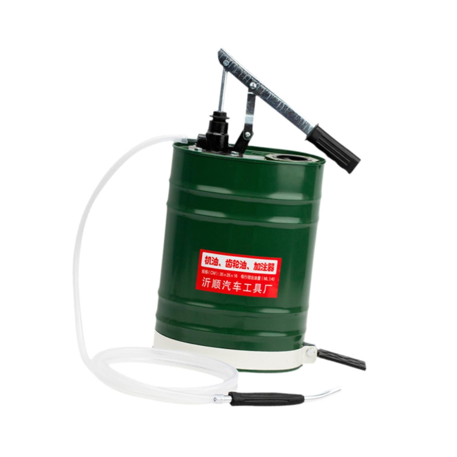 Manual Oil Filling Barrel Hand Pressure 10L Fill System for Vehicle Supplies Green