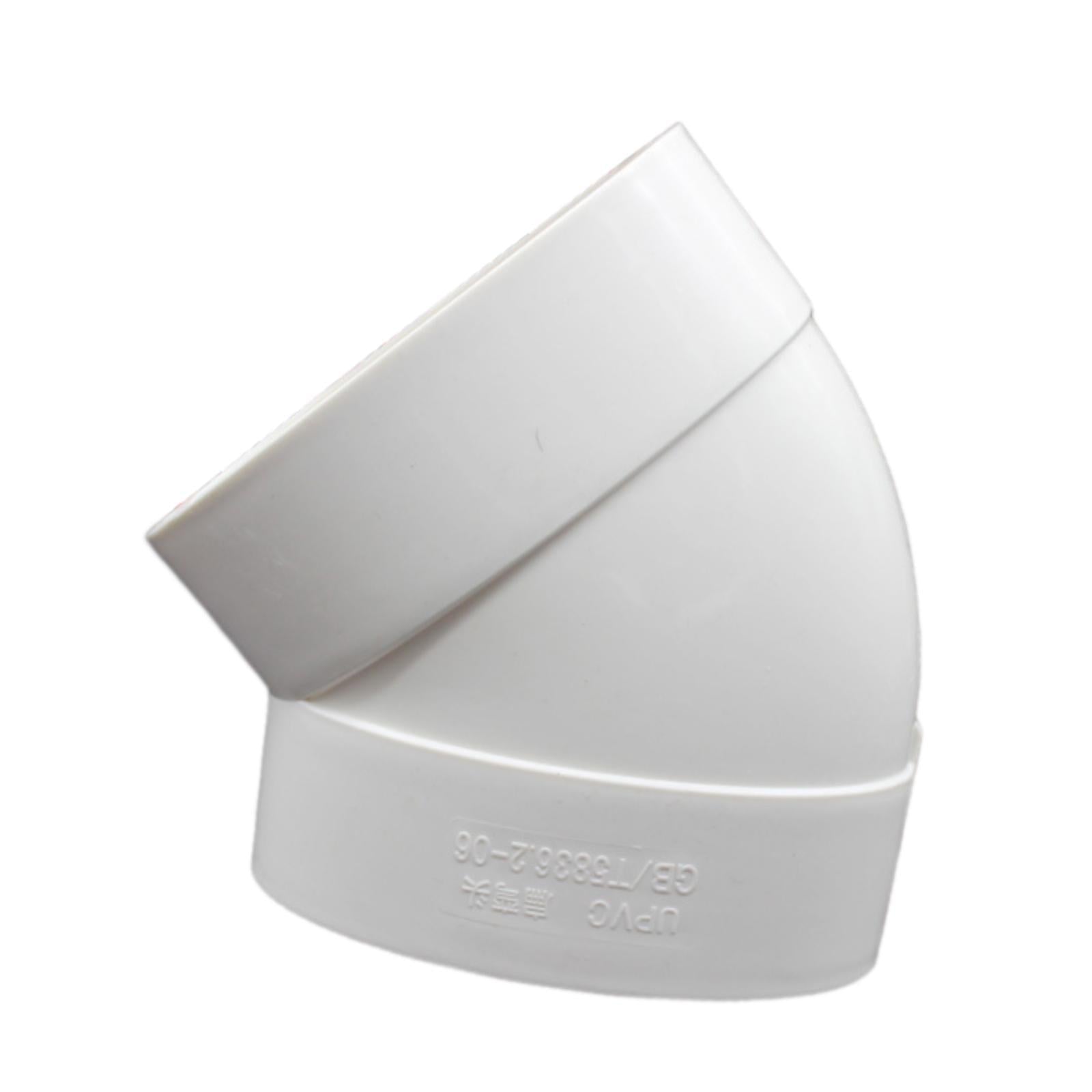 Ventilation Pipe Connector Tool PVC Ducting Adaptor for Hotel Restroom Basin 45Degree 17.5x12.5cm