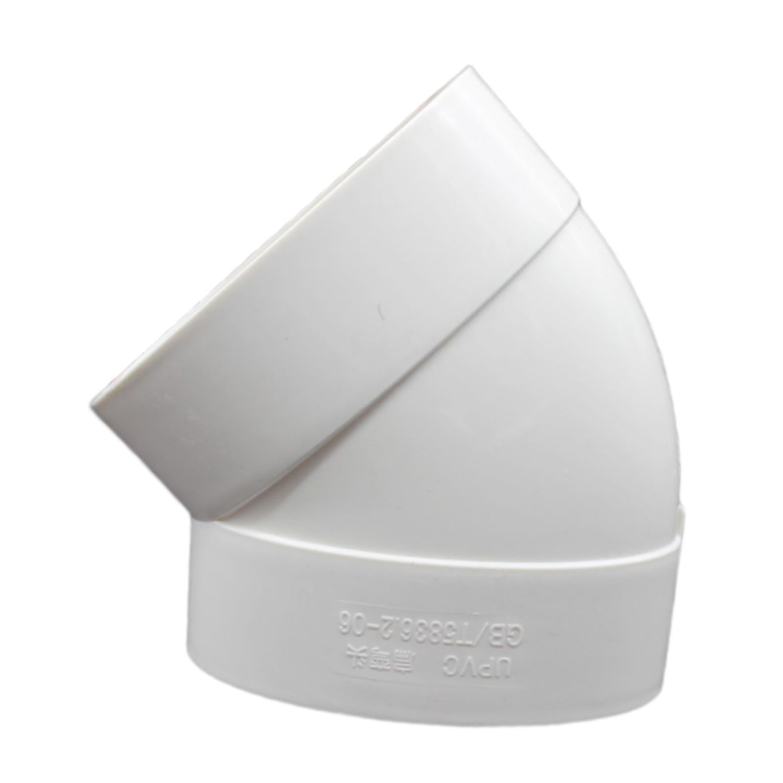 Ventilation Pipe Connector Tool PVC Ducting Adaptor for Hotel Restroom Basin 45Degree 17.5x12.5cm
