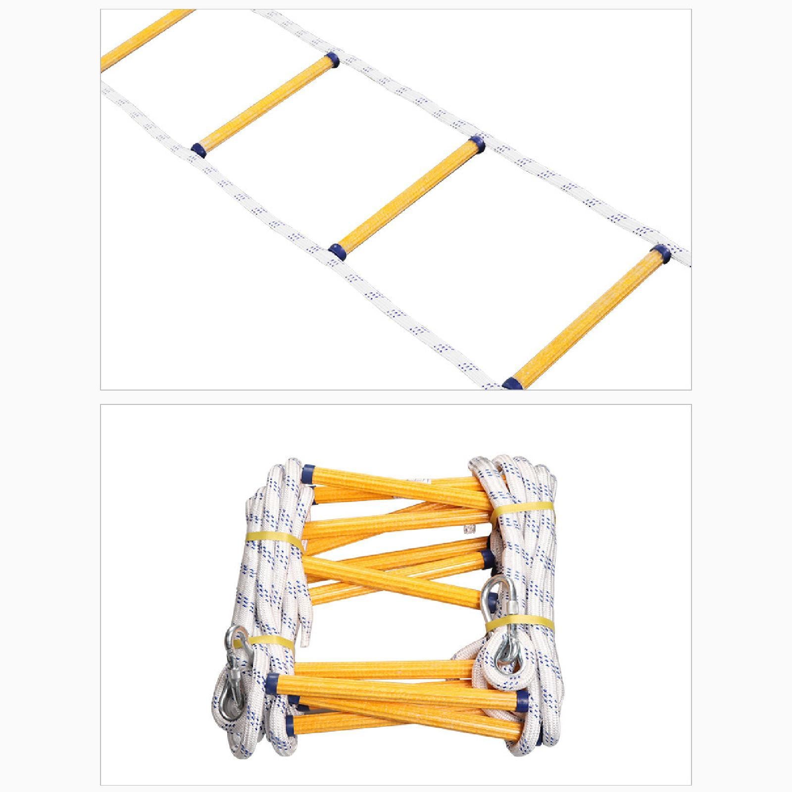 16ft Escape Ladder Deploys Quickly Sturdy Reusable for Climbing Outdoor Home