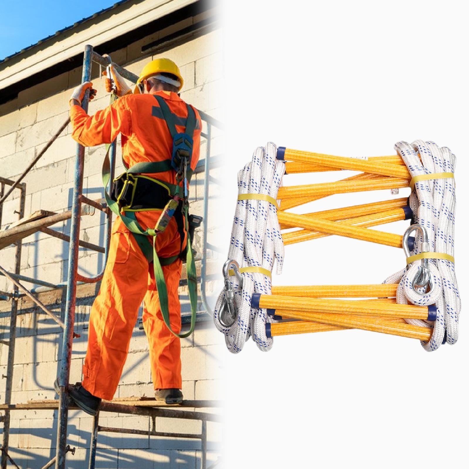 16ft Escape Ladder Deploys Quickly Sturdy Reusable for Climbing Outdoor Home