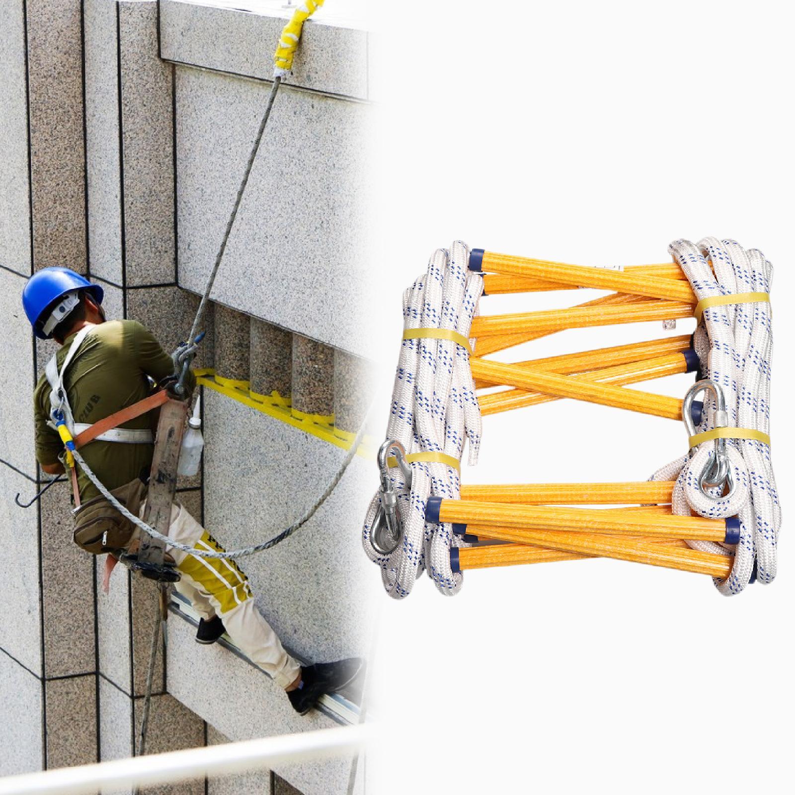 16ft Escape Ladder Deploys Quickly Sturdy Reusable for Climbing Outdoor Home