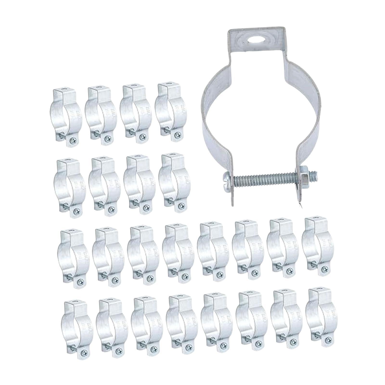 25x Galvanized Steel Conduit Hangers Rigid Silver Versatile Professional 21.8 mm