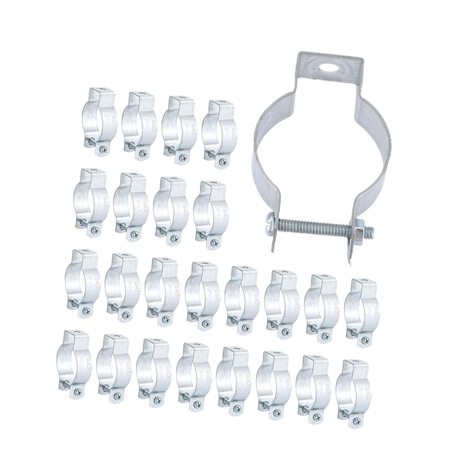 25x Galvanized Steel Conduit Hangers Rigid Silver Versatile Professional 21.8 mm