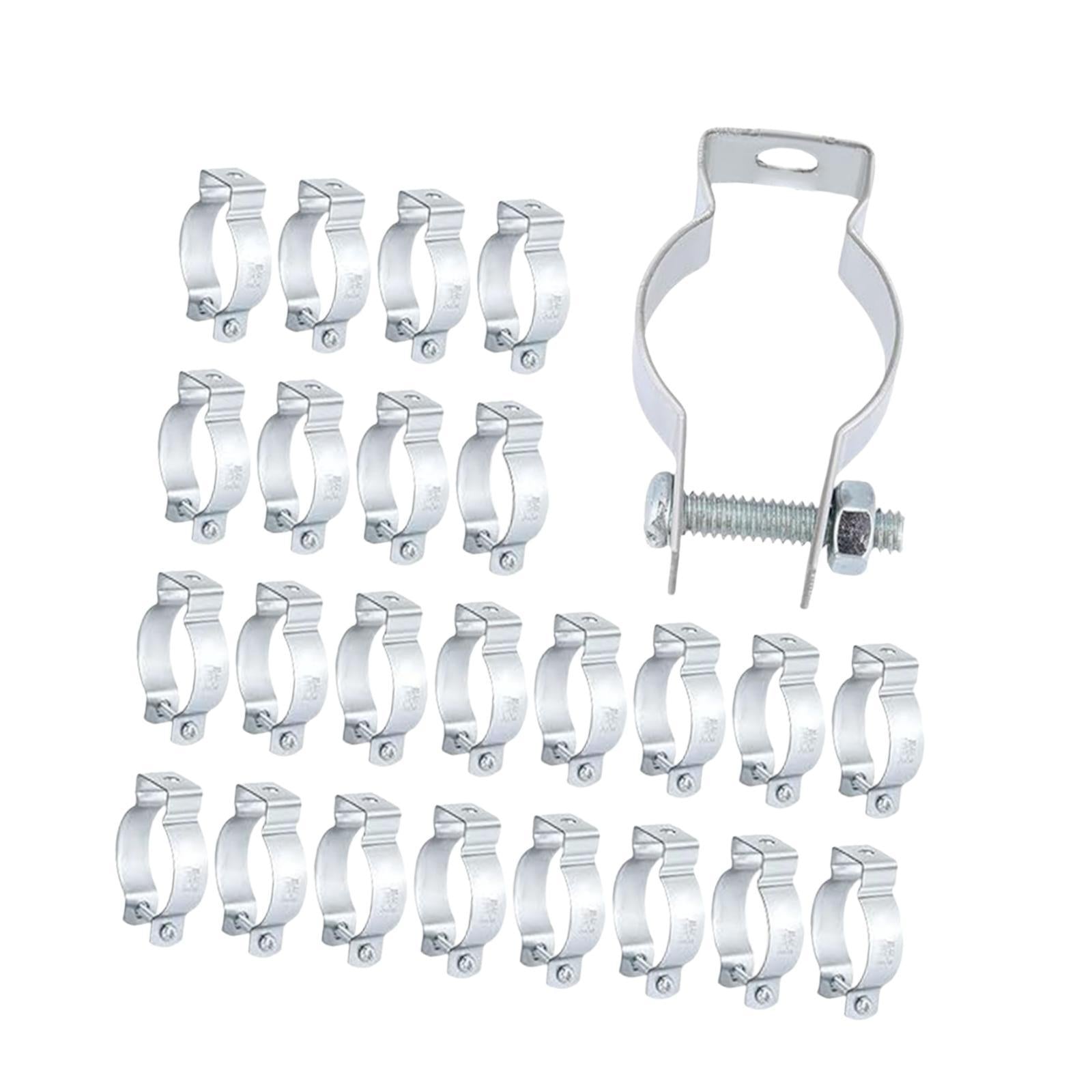 25x Galvanized Steel Conduit Hangers Rigid Silver Versatile Professional 24.8 mm