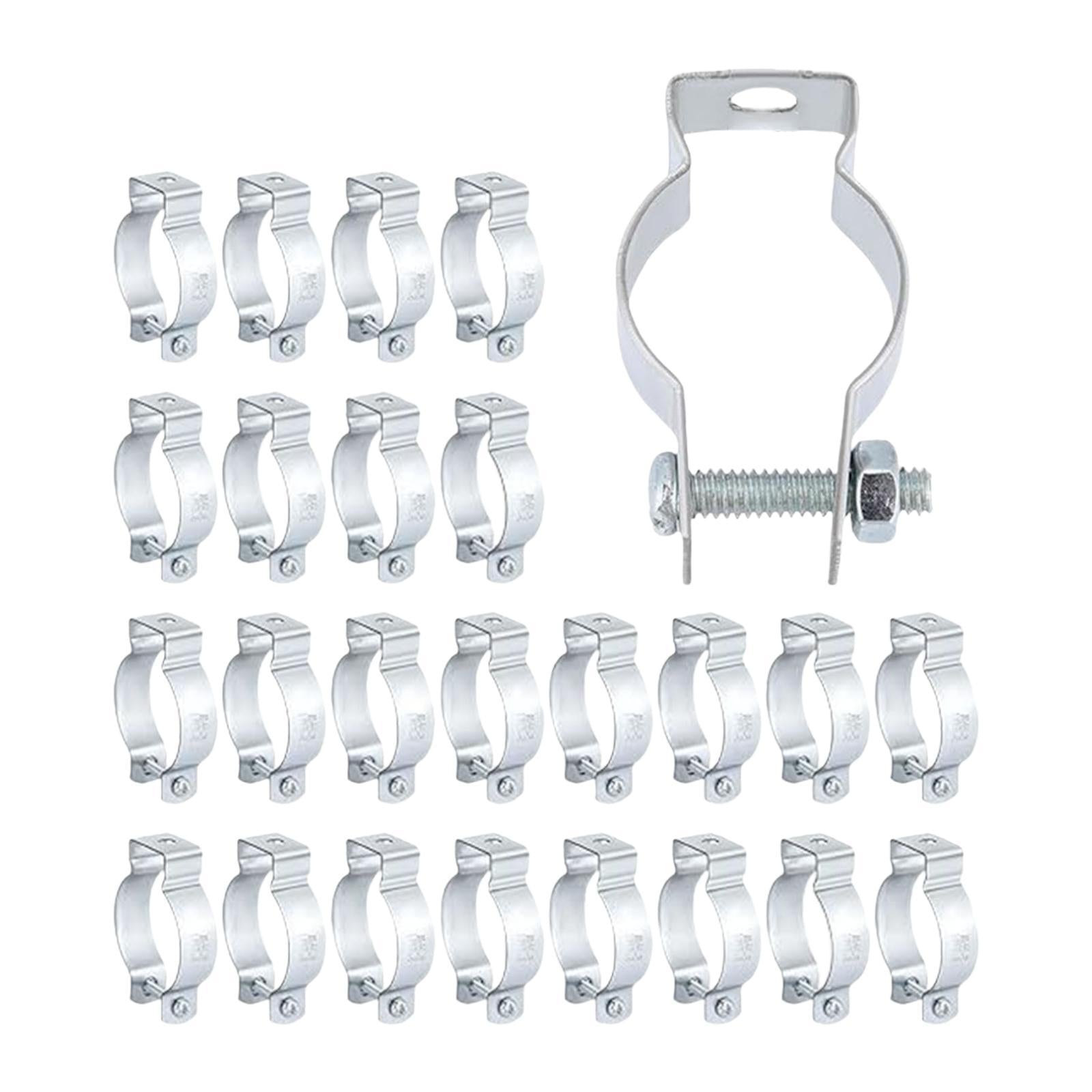 25x Galvanized Steel Conduit Hangers Rigid Silver Versatile Professional 24.8 mm
